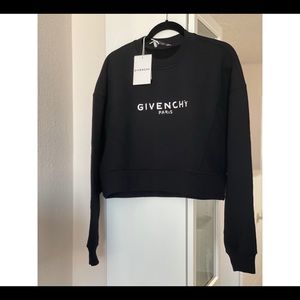 GIVENCHY  Logo Graphic Crop Cotton Sweatshirt Size M